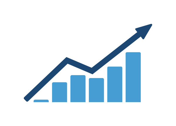 Vector growing Diagram Growth chart for brands on amazon